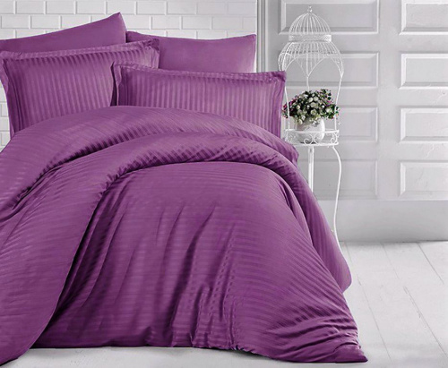 Набор Наволочек Страйп-Сатин Фиолетовый 140гр 100% хлопок